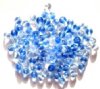 50 6mm Transparent Two Tone Crystal & Blue Round Beads